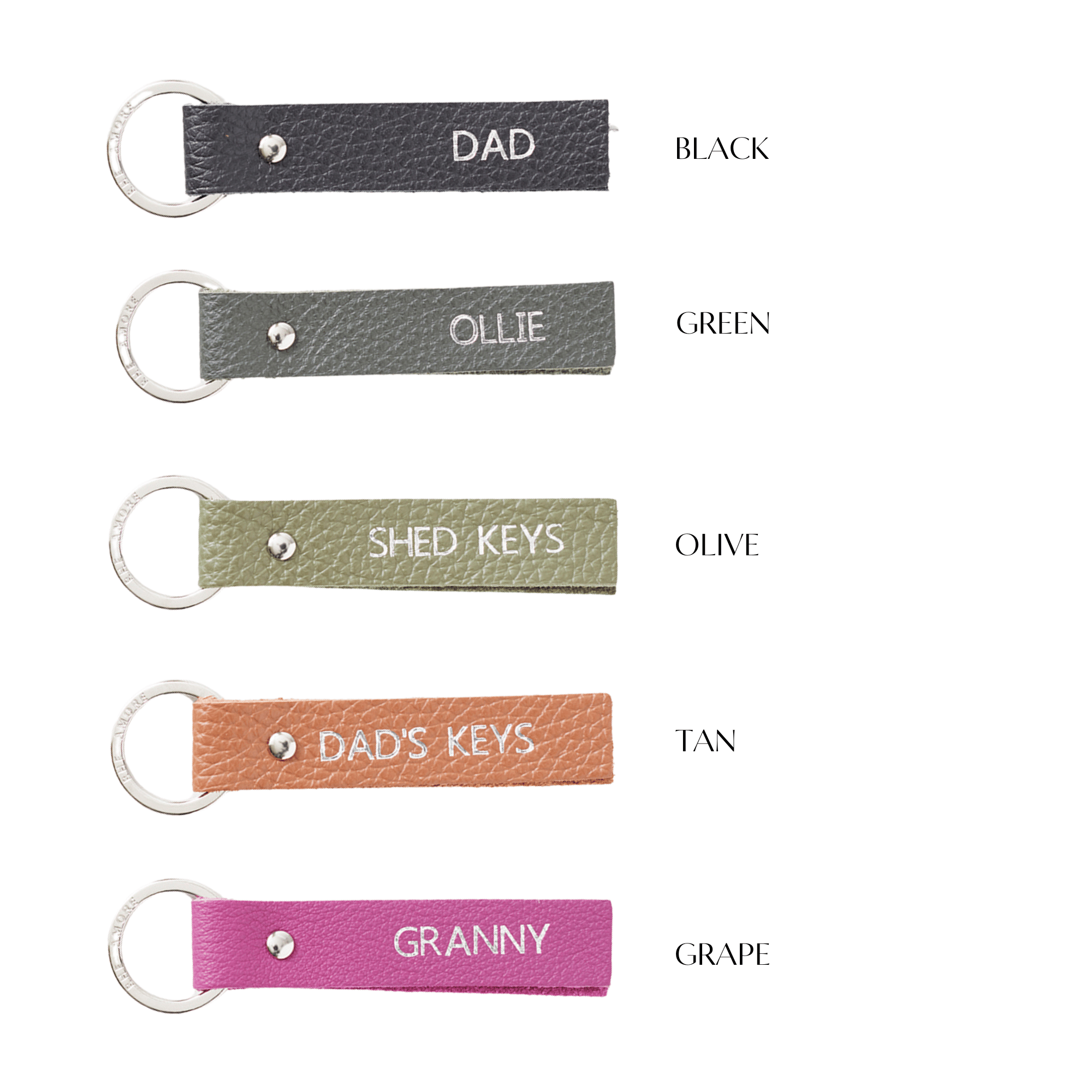 Personalised New Grandparent Leather Keyring