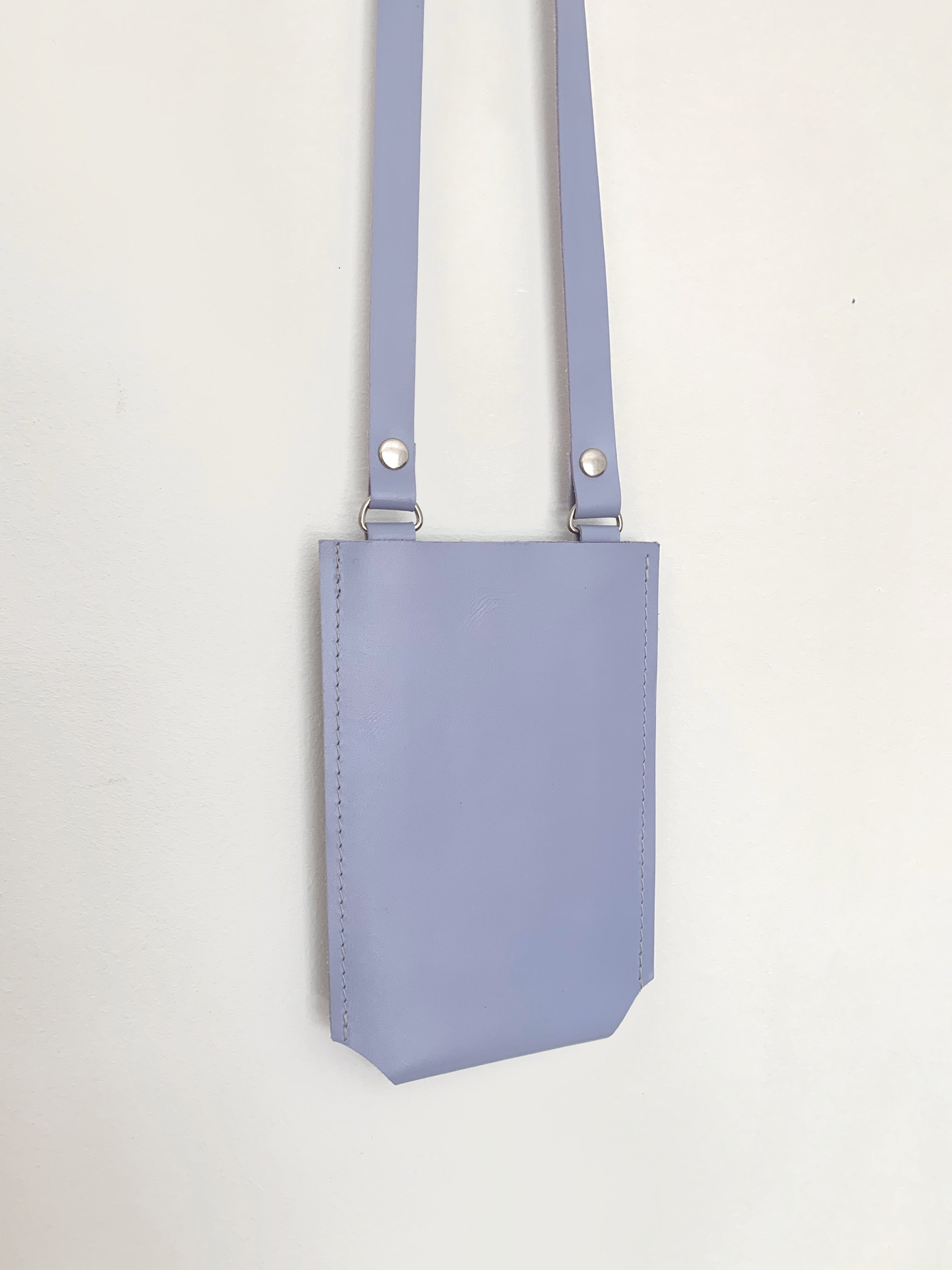 Lilac Leather Phone Bag