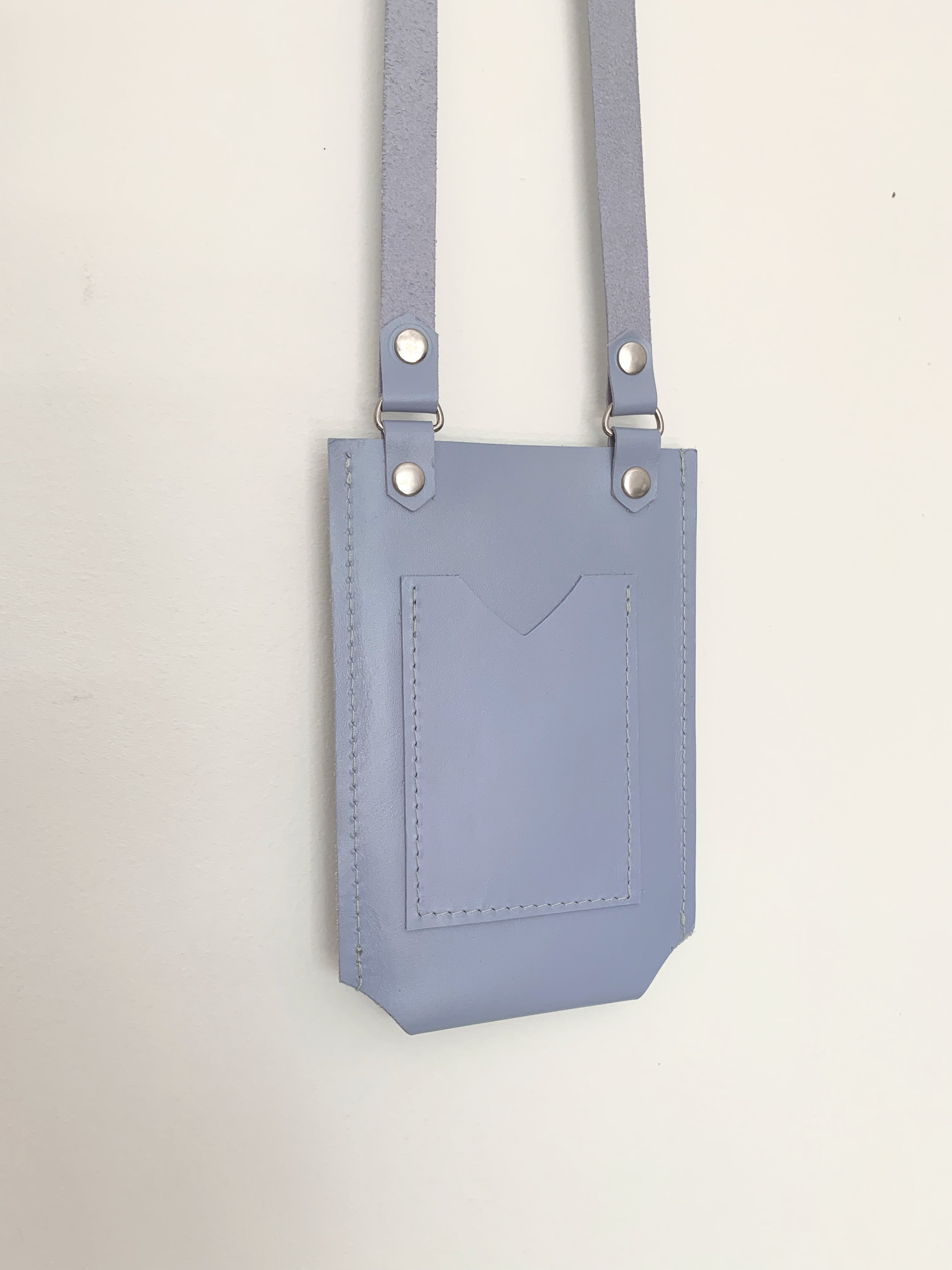 Lilac Leather Phone Bag