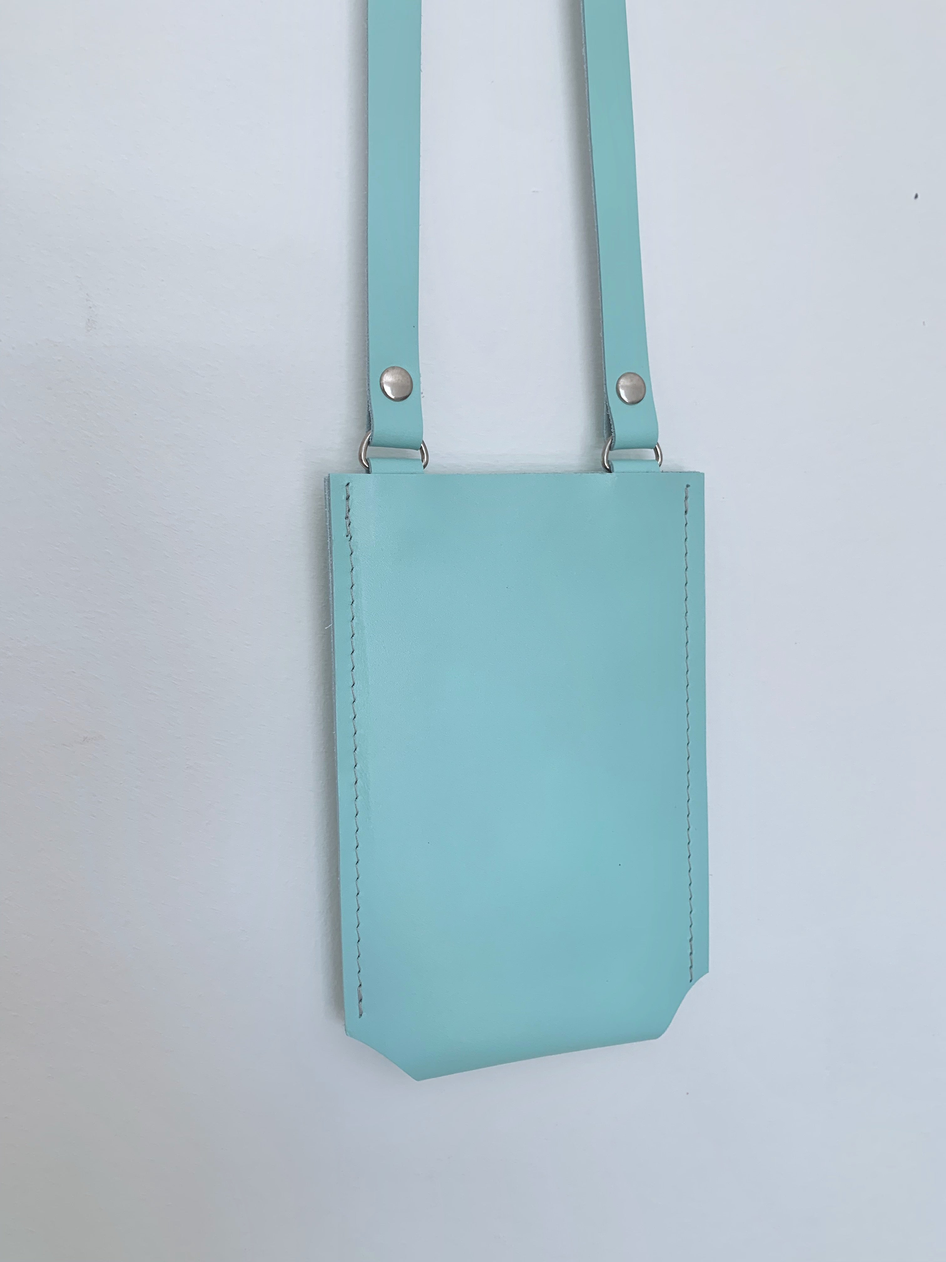 Mint Leather Phone Bag