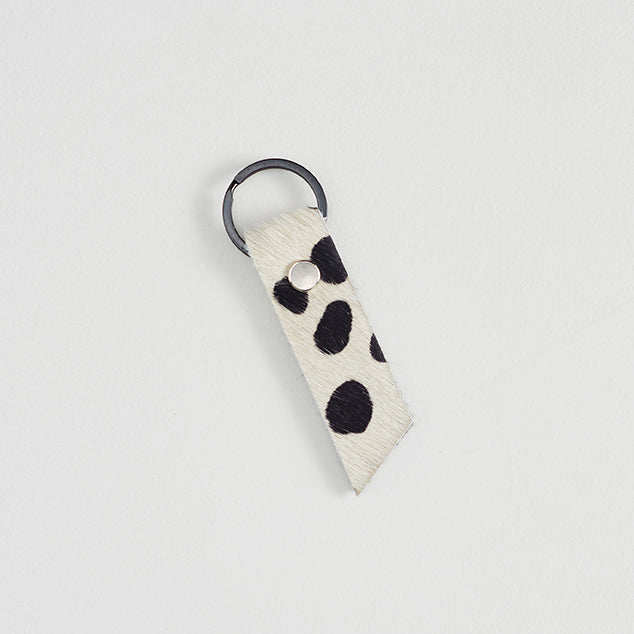 Leopard Print Leather Keyring