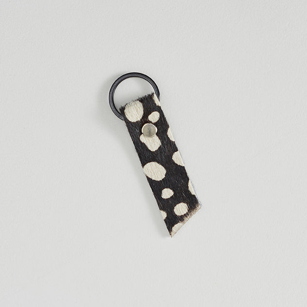 Leopard Print Leather Keyring