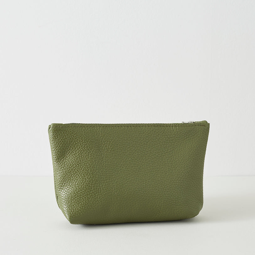 Olive Leather Pouch