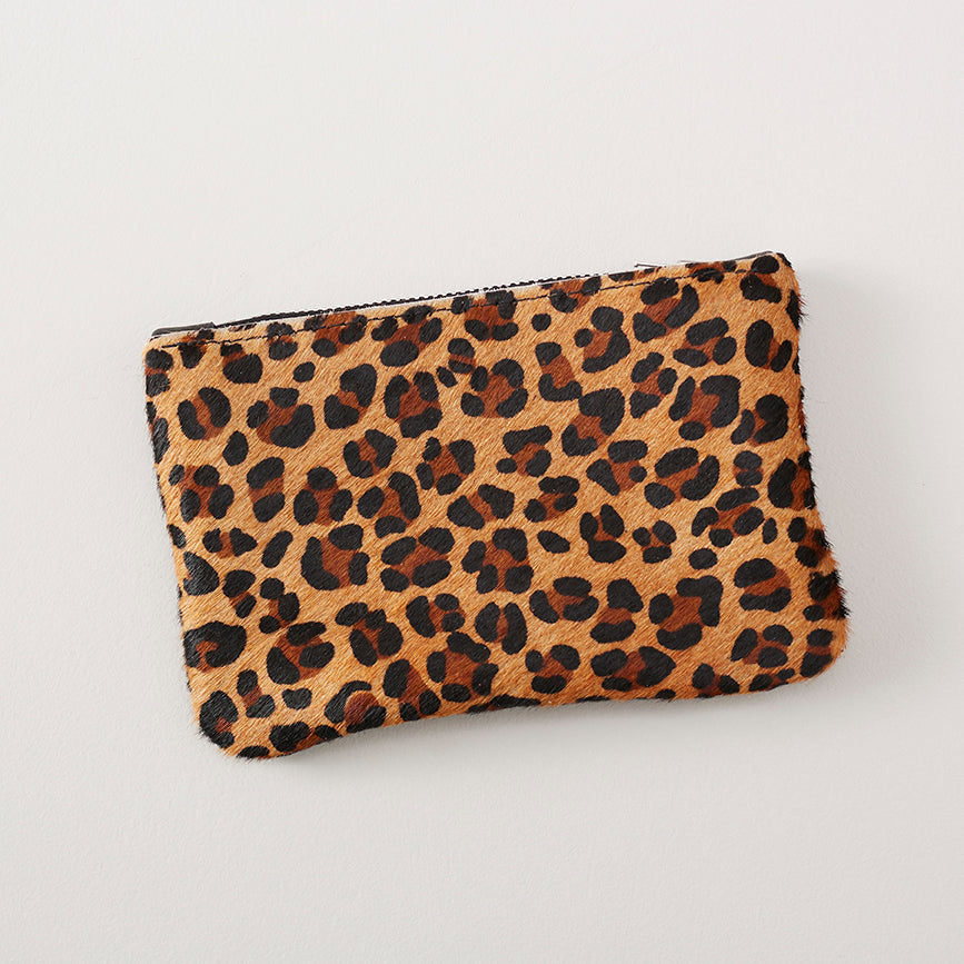 Leopard Print Leather Purse