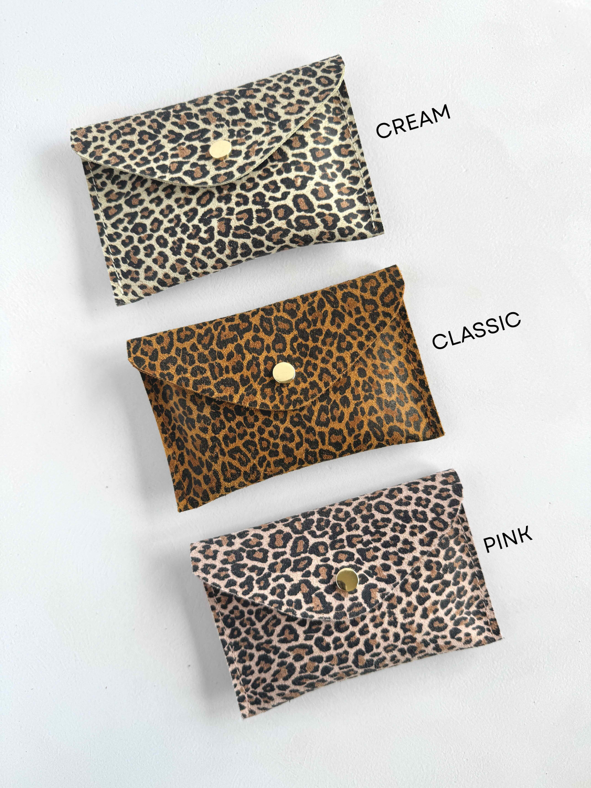 Leopard Print Envelope Leather Purse