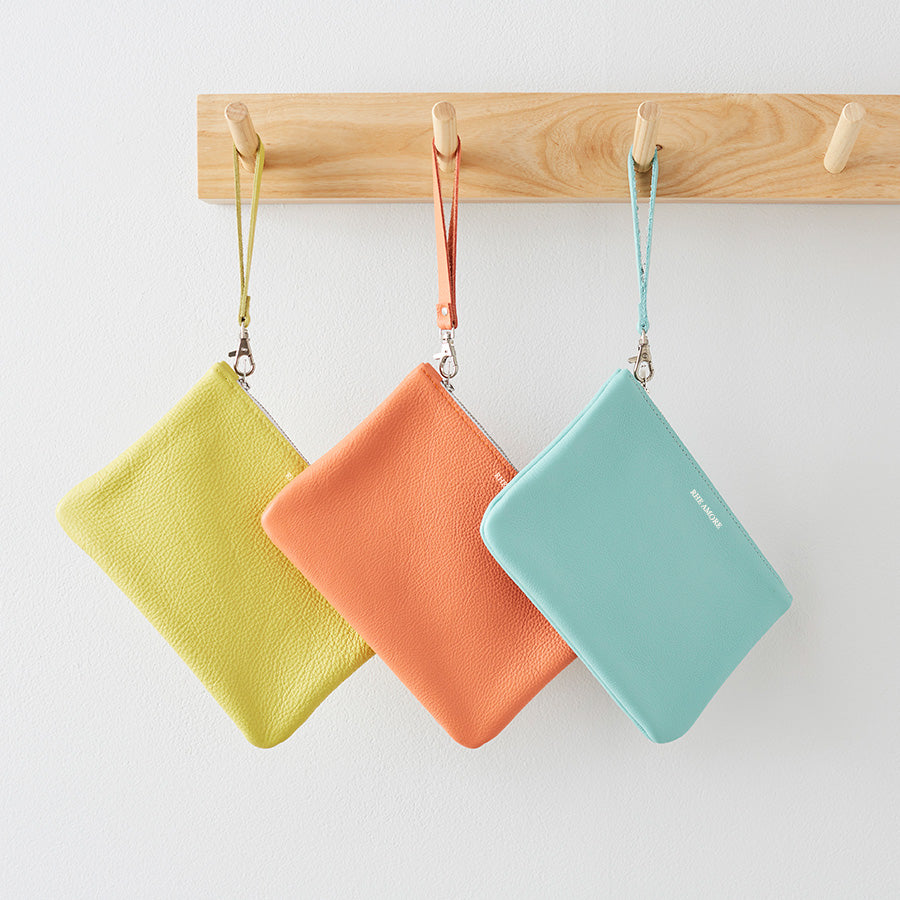 Colourful Leather Clutch Bag