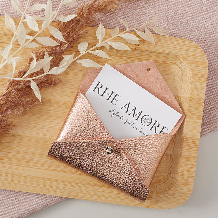 Metallic Leather Card Holder