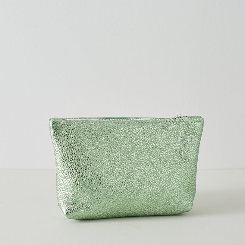Seagrass Green Leather Pouch