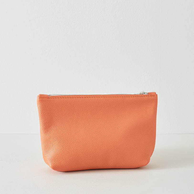 Tangerine Leather Pouch