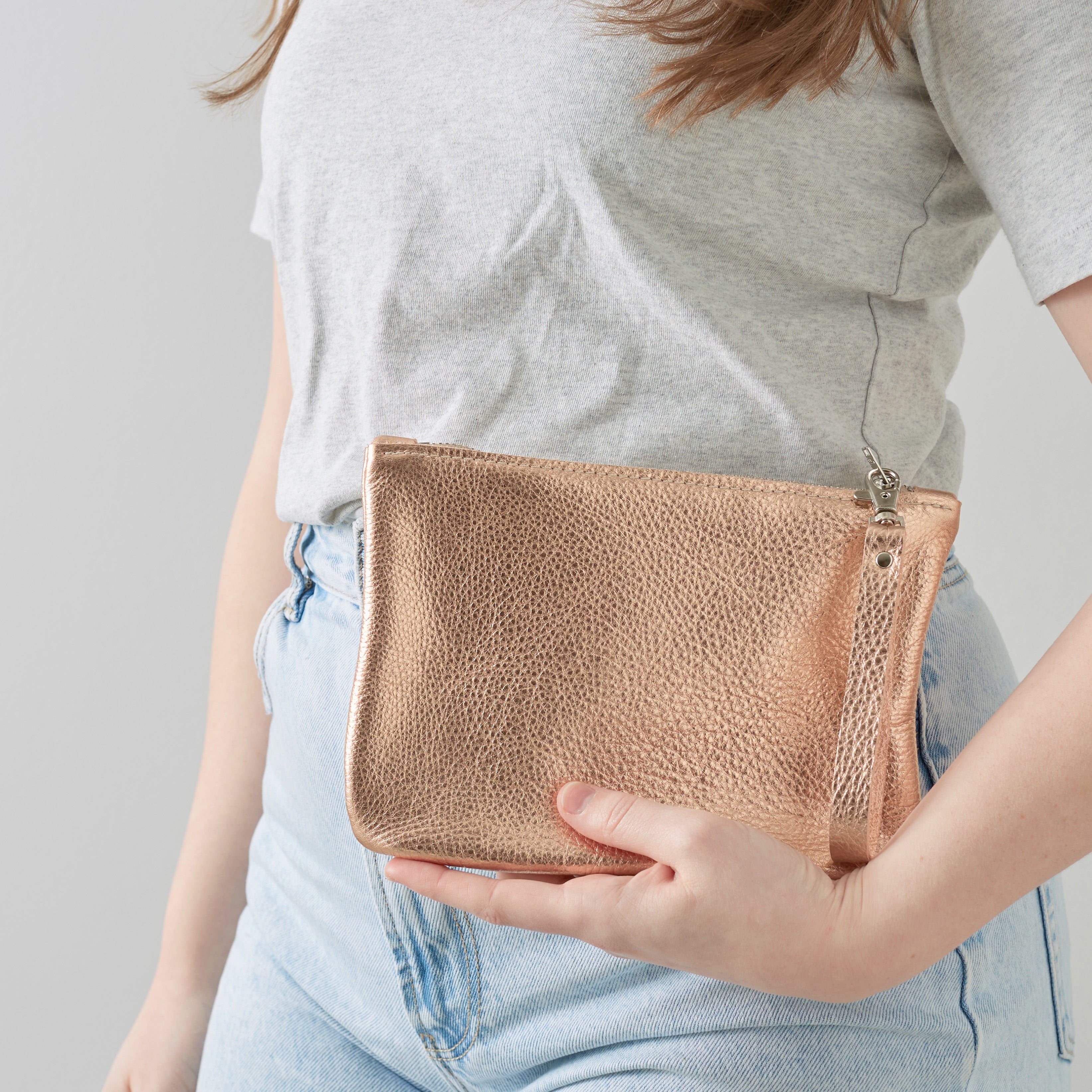 Rose gold clutch bag uk online