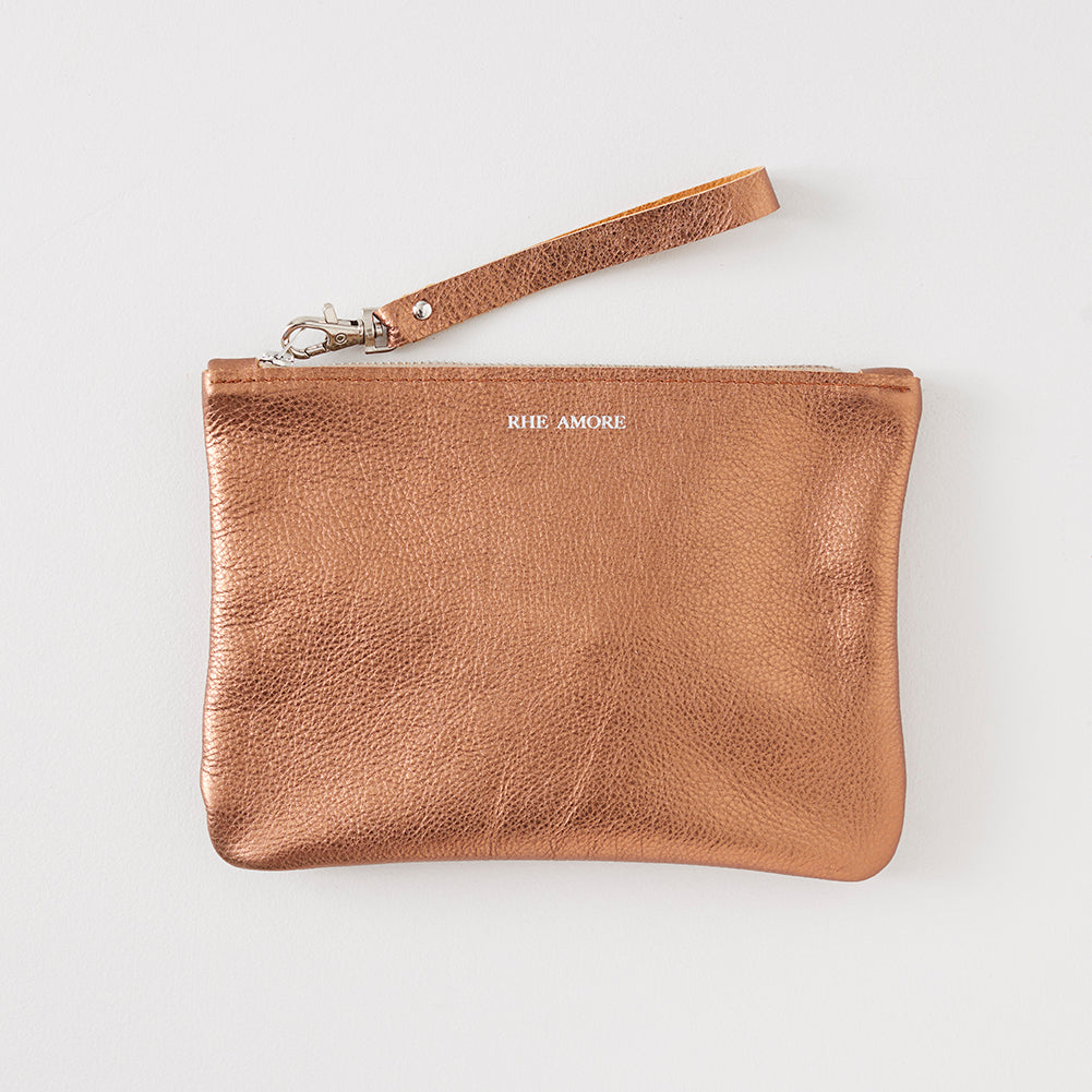 Metallic Leather Clutch Bag