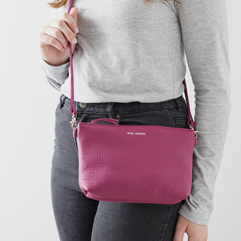 Grape Leather Crossbody Bag