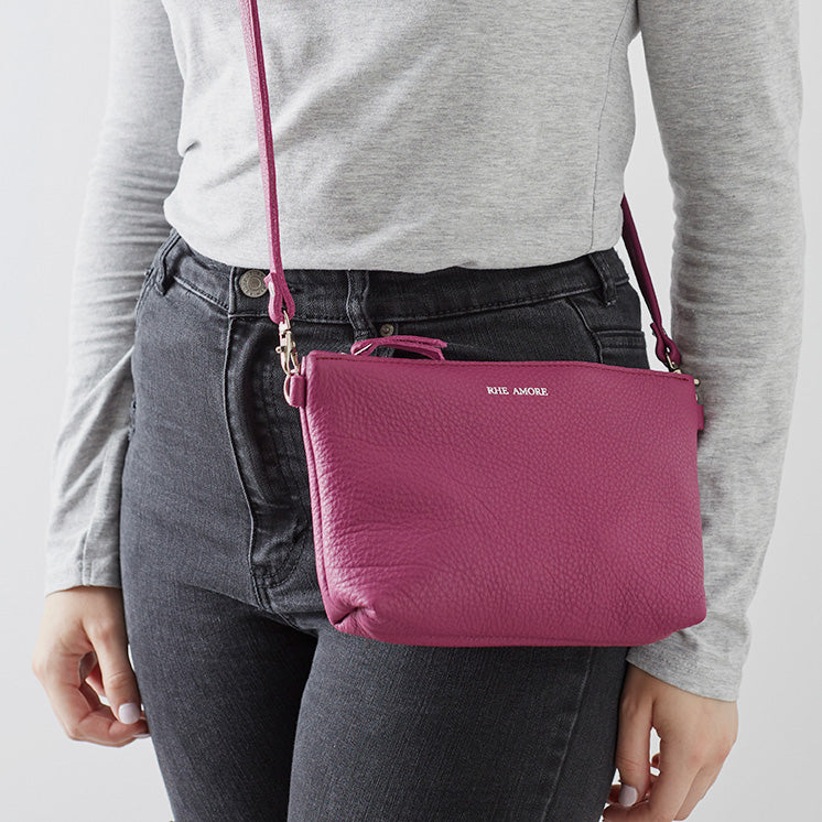 Grape Leather Crossbody Bag