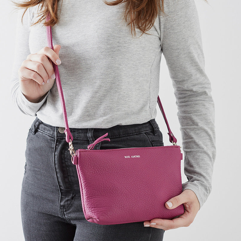 Grape Leather Crossbody Bag