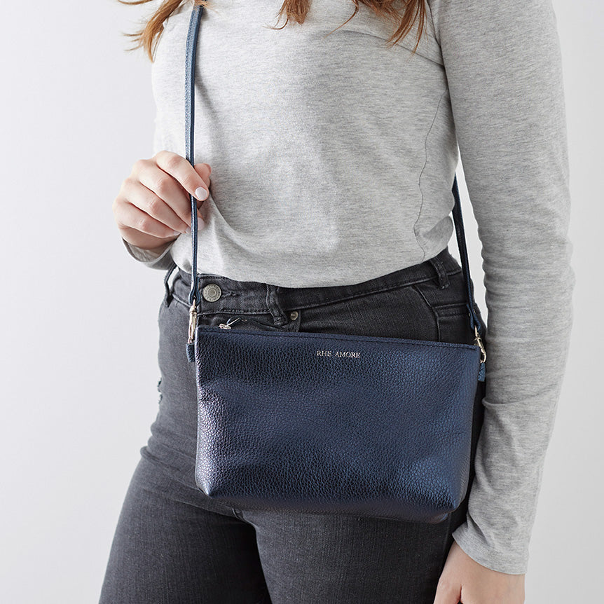 Midnight Leather Crossbody Bag