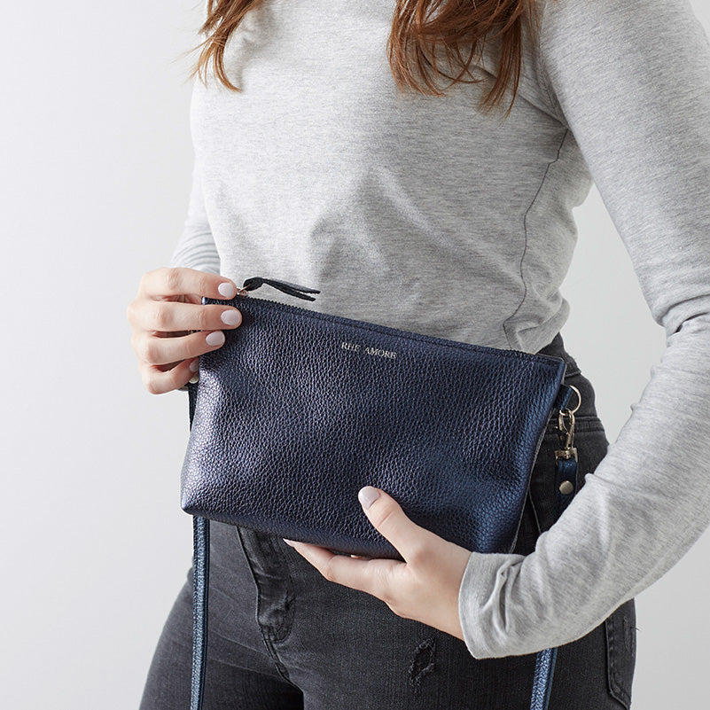 Midnight Leather Crossbody Bag