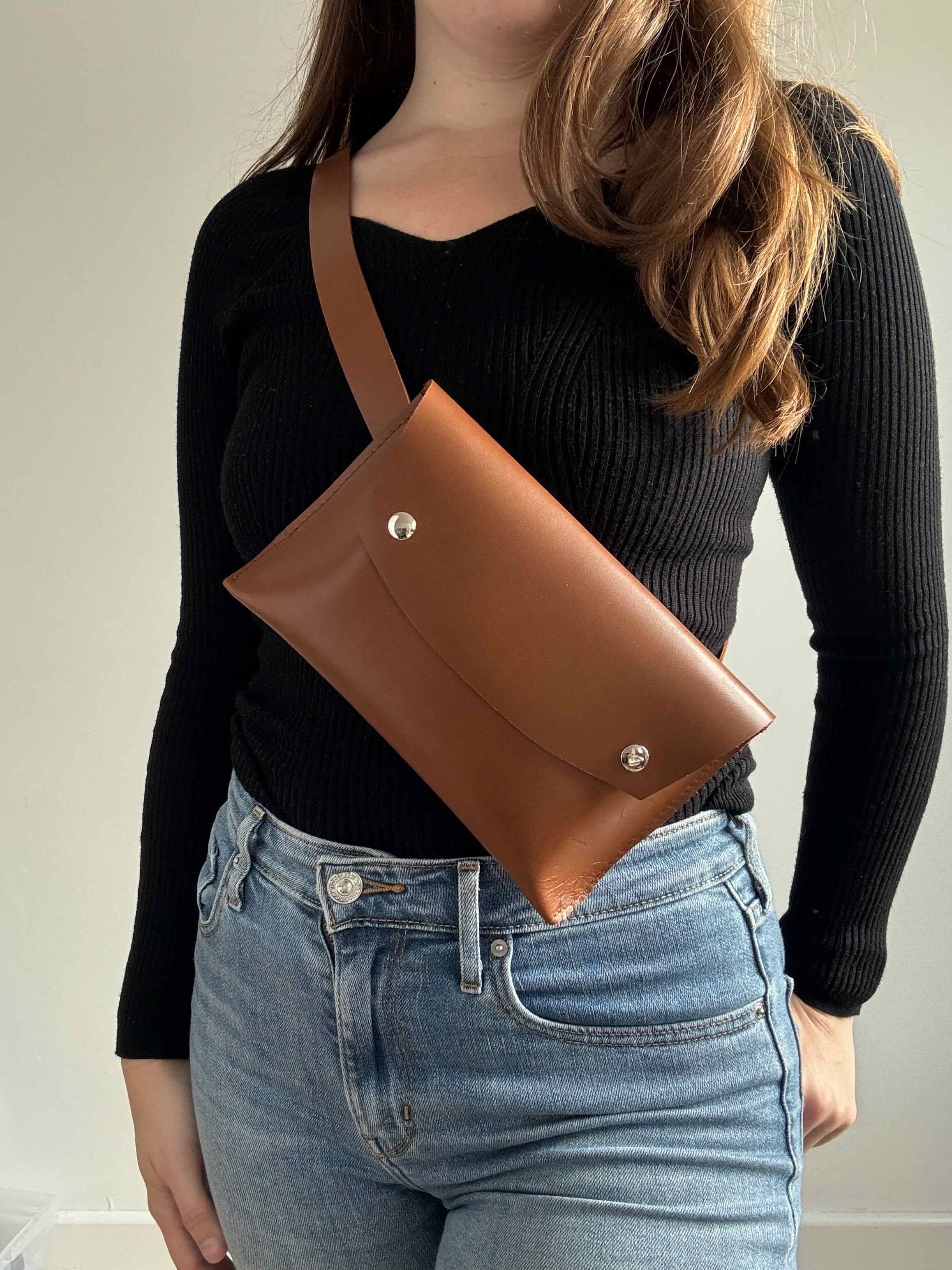 Tan belt bag sale