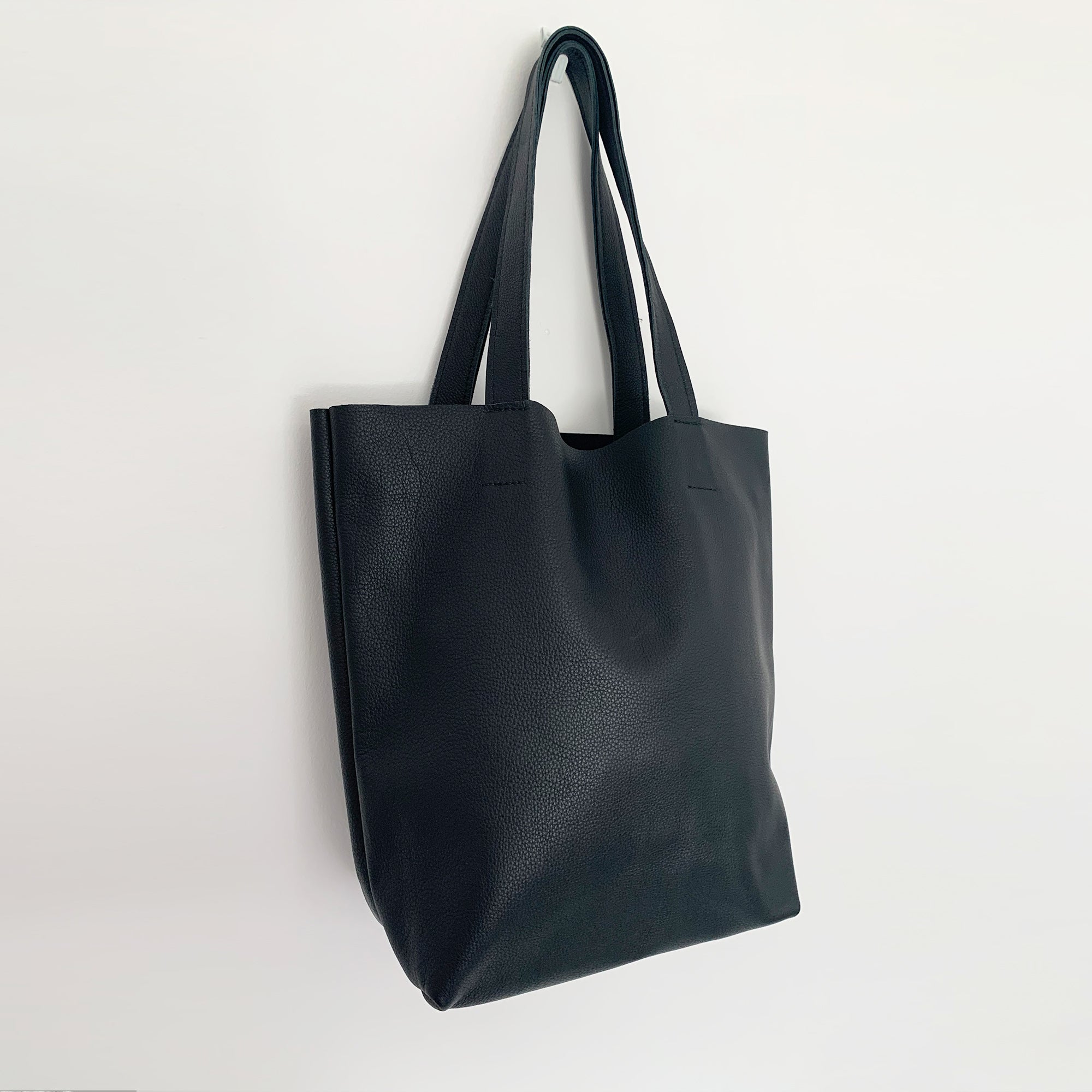 Black Leather Tote Bag